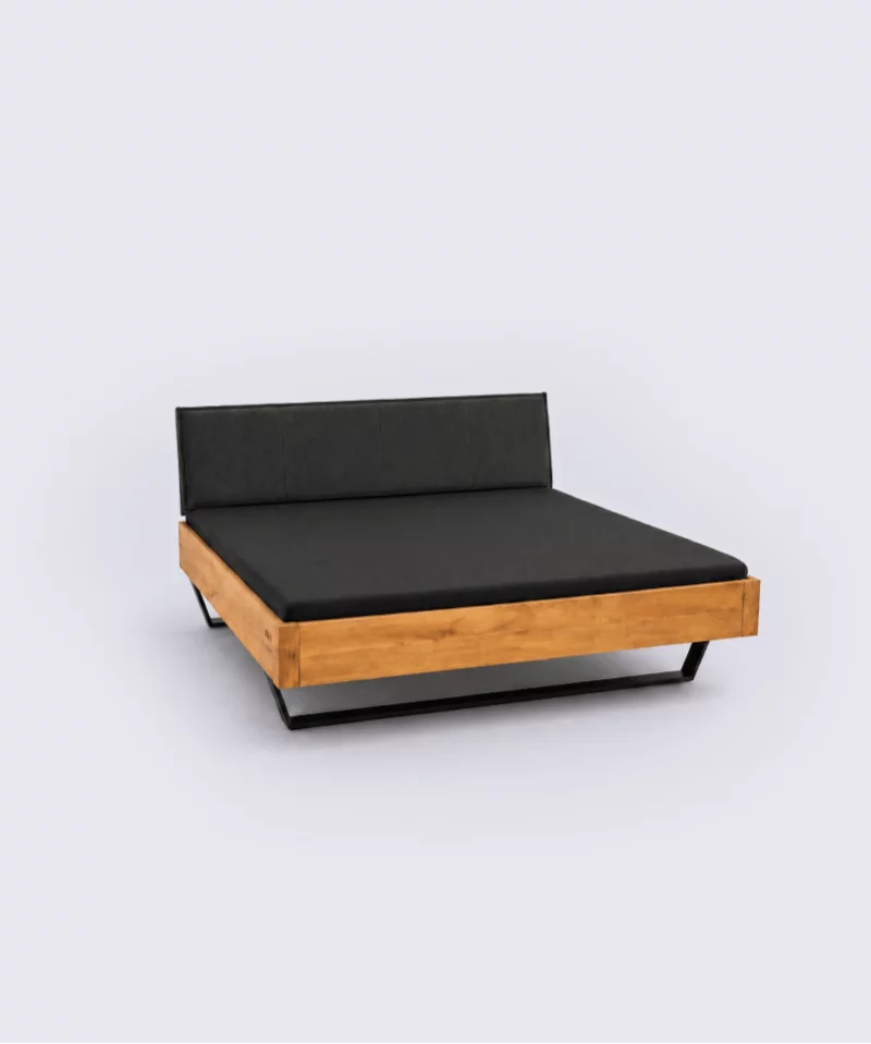 Lit Elya – Chêne massif et design industriel moderne