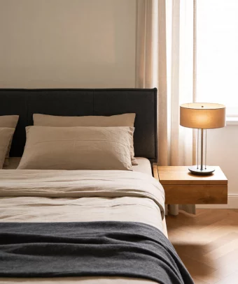 Lit Elya – Chêne massif et design industriel moderne